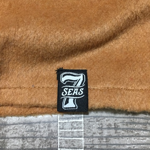 7 Seas Brewing Flannel Shacket Men’s 3XL Tan Snap Button Gig Harbor Tacoma - Picture 9 of 10